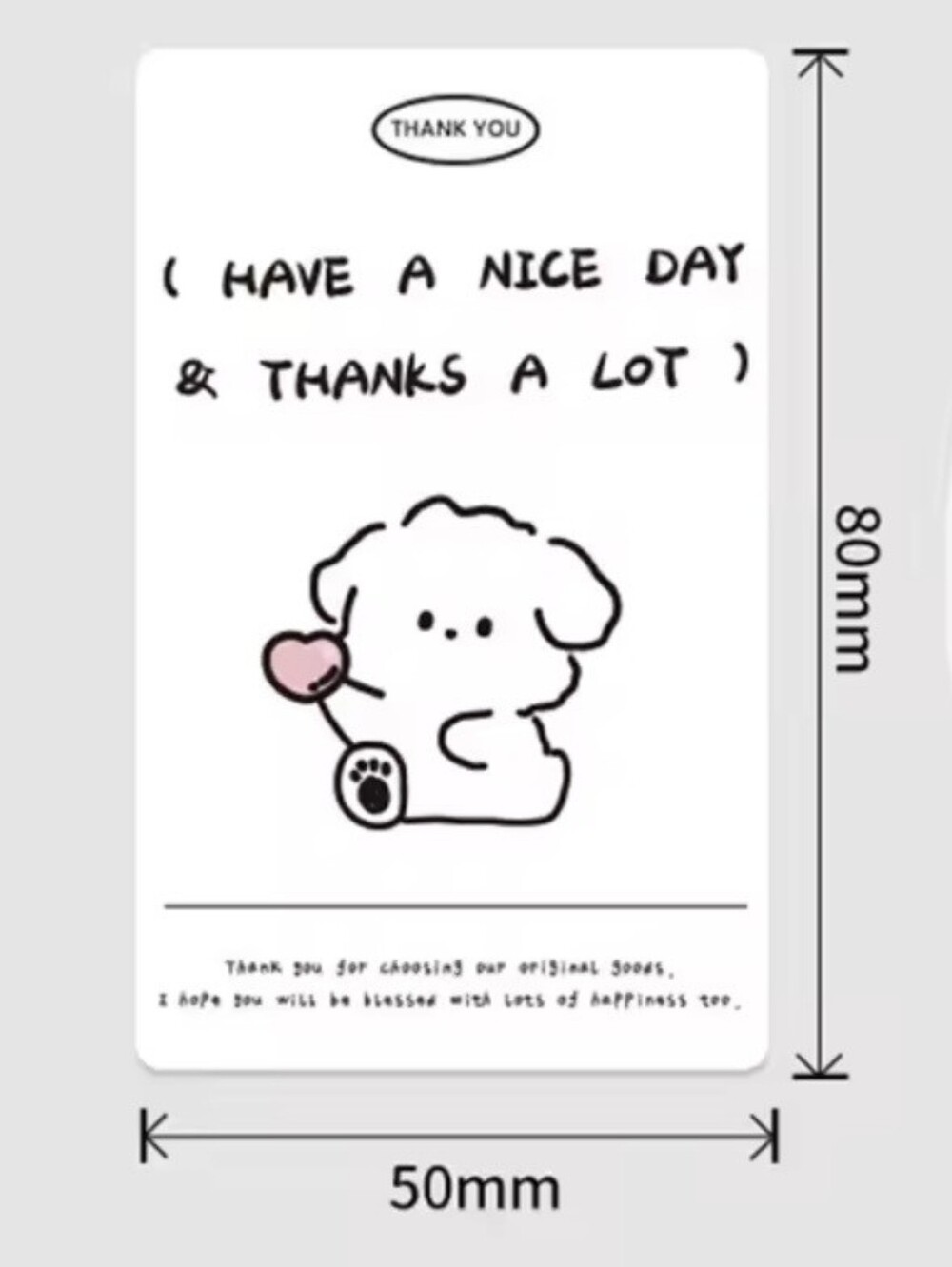 2/$18 Thank You Packaging Sticker 100 Pcs